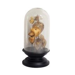 ROUND GLASS DOME WITH EX VOTO ORNAMENTS - DECOR OBJECTS